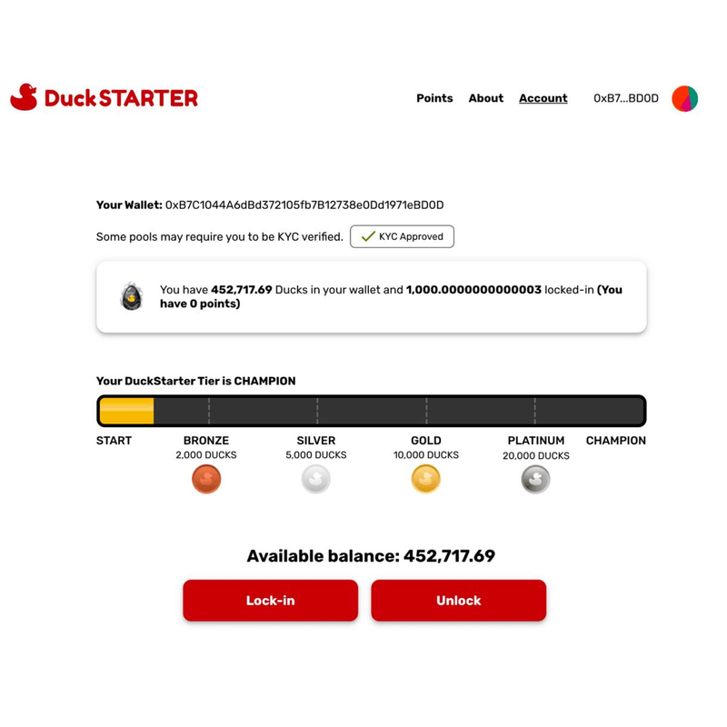 Smart contract dashboard showing IDO management interface