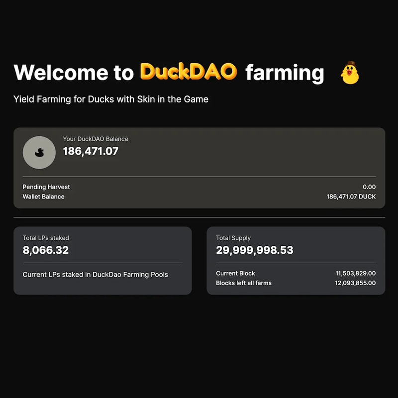 DuckStarter Platform Interface showcasing IDO management dashboard