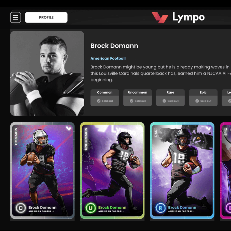 Lympo NFT staking interface showing reward calculations and staking options